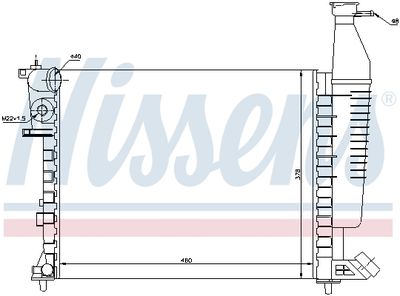 Radiator, engine cooling NISSENS 63546