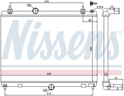 Radiator, engine cooling NISSENS 636008