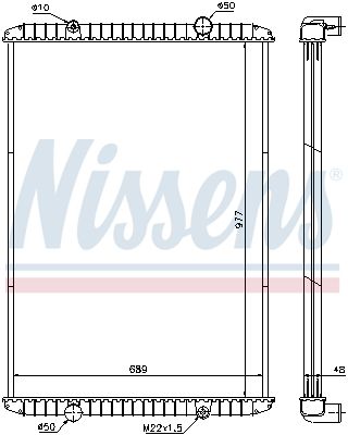 Radiator, engine cooling NISSENS 637750