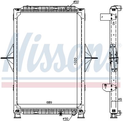 Radiator, engine cooling NISSENS 63778A