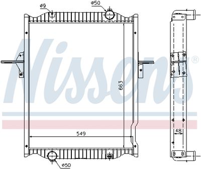 Radiator, engine cooling NISSENS 63781A