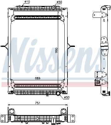 Radiator, engine cooling NISSENS 63785