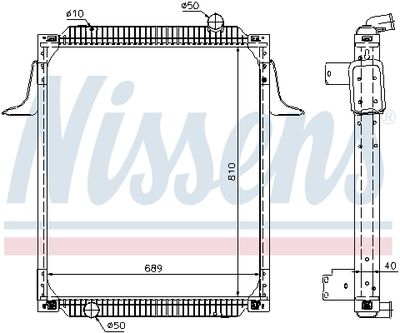 Radiator, engine cooling NISSENS 63789A