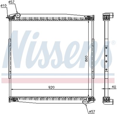 Radiator, engine cooling NISSENS 640690
