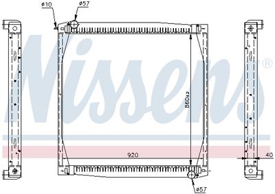 Radiator, engine cooling NISSENS 64069A