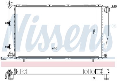 Radiator, engine cooling NISSENS 64113