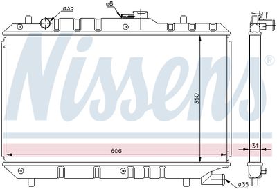 Radiator, engine cooling NISSENS 64168