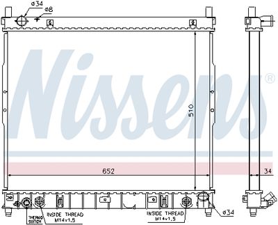 Radiator, engine cooling NISSENS 64318