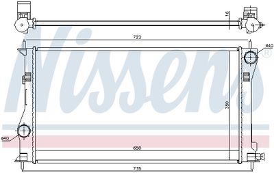 Radiator, engine cooling NISSENS 646878