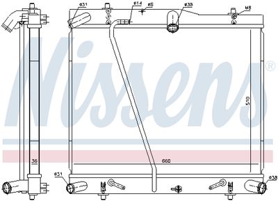 Radiator, engine cooling NISSENS 646912