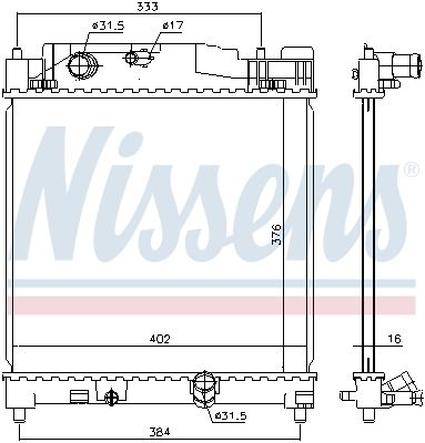 NISSENS 646915 Radiator, engine cooling
