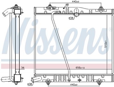 Radiator, engine cooling NISSENS 646916