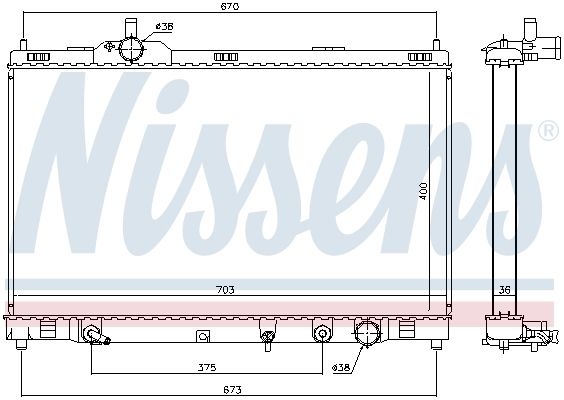 NISSENS 646946 Radiator, engine cooling