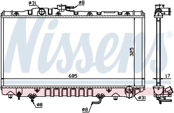 NISSENS 647361 Radiator, engine cooling