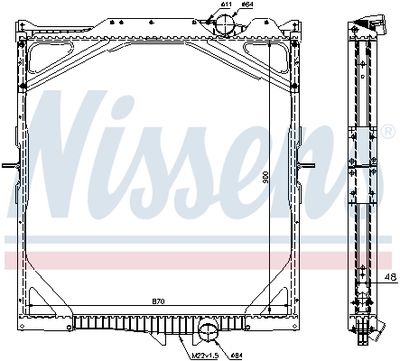 Radiator, engine cooling NISSENS 65462A