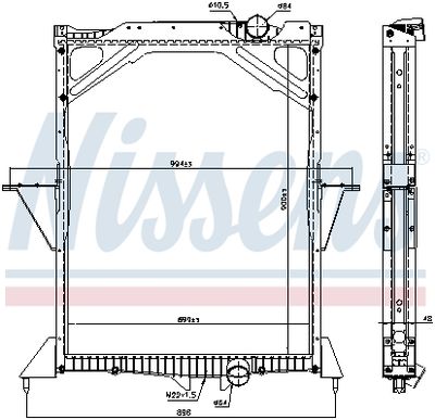 Radiator, engine cooling NISSENS 65466A