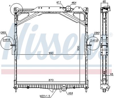Radiator, engine cooling NISSENS 65467A