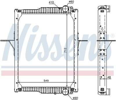 Radiator, engine cooling NISSENS 65475