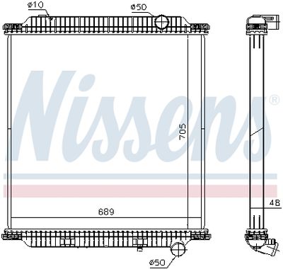 Radiator, engine cooling NISSENS 654760