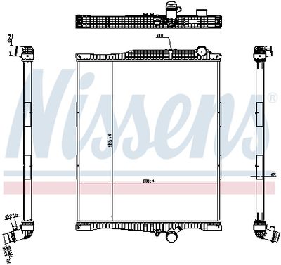 Radiator, engine cooling NISSENS 654790