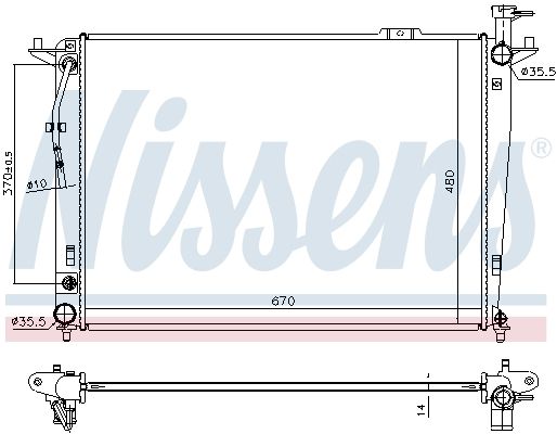 NISSENS 666208 Radiator, engine cooling