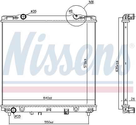 NISSENS 66773 Radiator, engine cooling