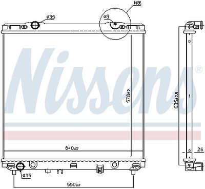 Radiator, engine cooling NISSENS 66773