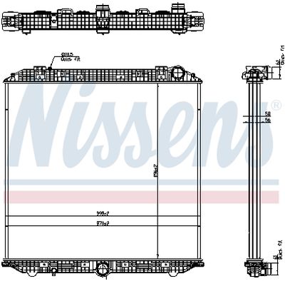 Radiator, engine cooling NISSENS 671750