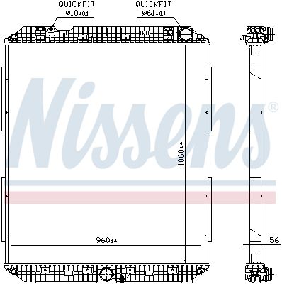 Radiator, engine cooling NISSENS 671760