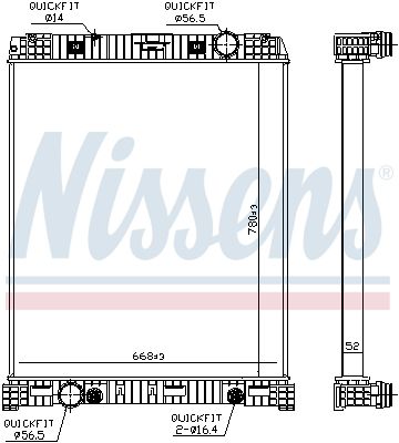 Radiator, engine cooling NISSENS 67179