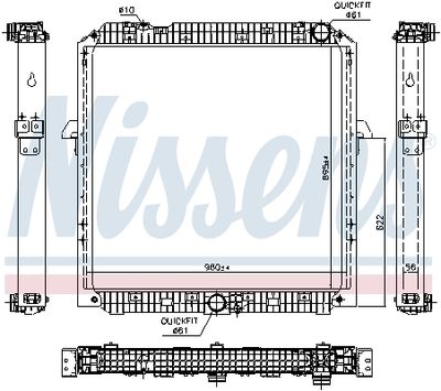 Radiator, engine cooling NISSENS 67191