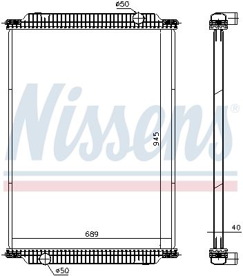 Radiator, engine cooling NISSENS 671950