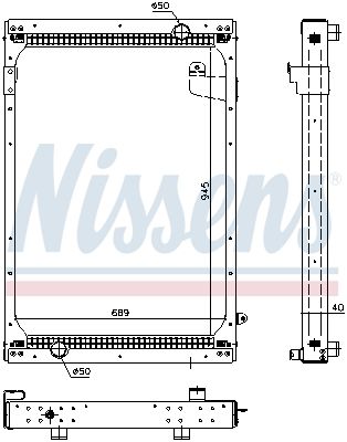Radiator, engine cooling NISSENS 67195
