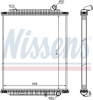 Radiator, engine cooling NISSENS 672060