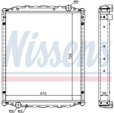 Radiator, engine cooling NISSENS 67220A