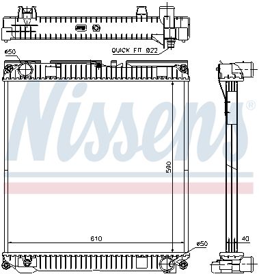 Radiator, engine cooling NISSENS 67224A