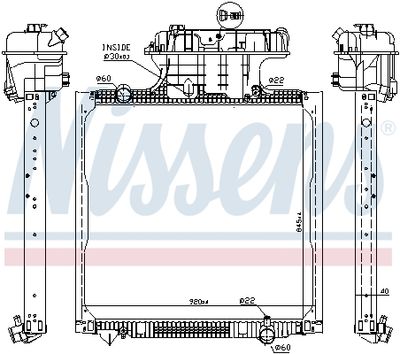 Radiator, engine cooling NISSENS 67225