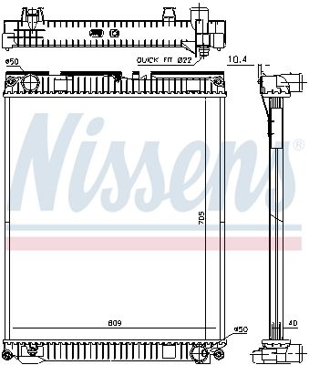 Radiator, engine cooling NISSENS 67227