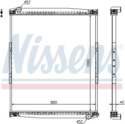 Radiator, engine cooling NISSENS 67258
