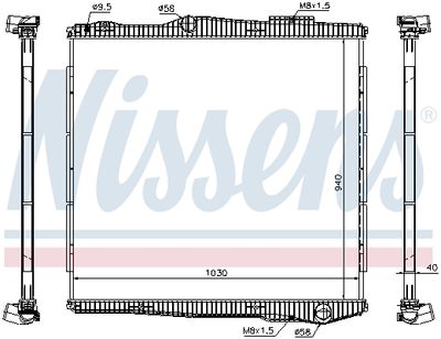 Radiator, engine cooling NISSENS 672900