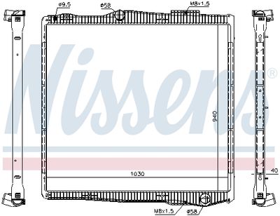 Radiator, engine cooling NISSENS 67290