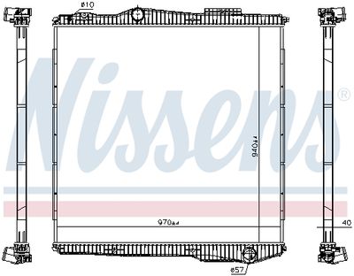 Radiator, engine cooling NISSENS 672910