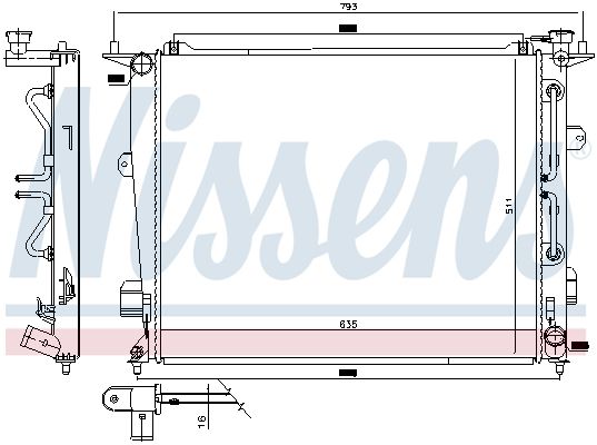 NISSENS 675047 Radiator, engine cooling