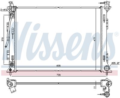 Radiator, engine cooling NISSENS 675049