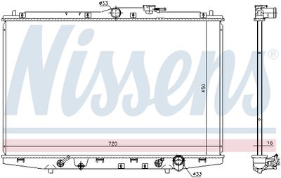 Radiator, engine cooling NISSENS 681385