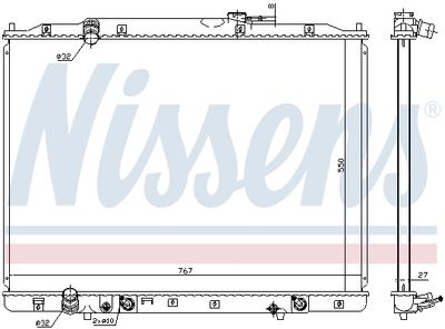 Radiator, engine cooling NISSENS 68151