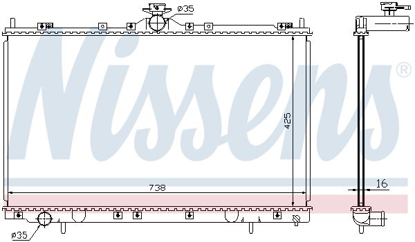 NISSENS 68182 Radiator, engine cooling