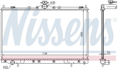 Radiator, engine cooling NISSENS 68182