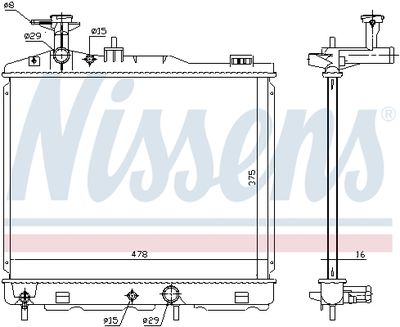 Radiator, engine cooling NISSENS 68187
