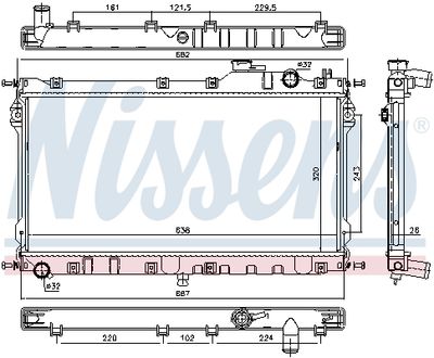 Radiator, engine cooling NISSENS 68559